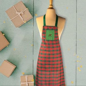 Vintage Apron, Rocking-horse & Plaid OS